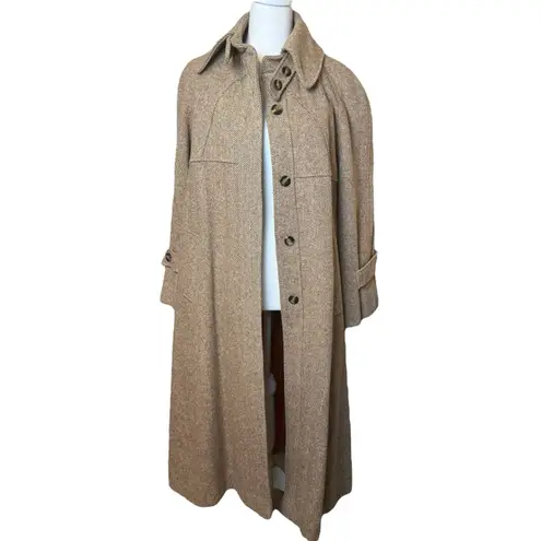 70s Vintage Stone Brown Tweed Cape Style Trench Coat Womens Small/Medium USA Size undefined