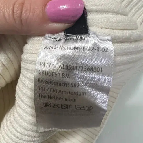 Gauge81 White Wool Blend Mija Ribbed Mini Dress Size Large $660