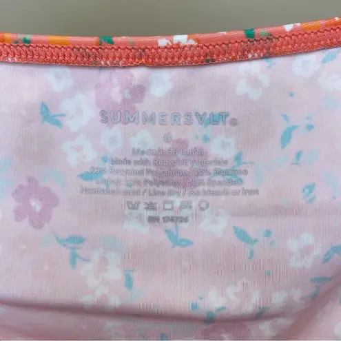 Summersalt Orchid Ditsy Floral Print Bikini Bottom in Orange Sz 6 Small