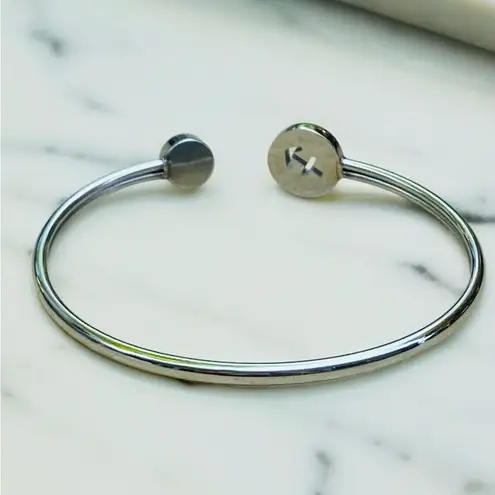 Sagittarius Sign Cubic Zirconia Zodiac Cuff Bracelet Stainless Steel NEW