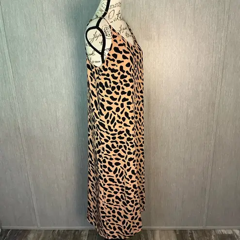 Kathleen Barnes The Drop Leopard Print Sleeveless Maxi Dress Size Medium Tan - Image 4