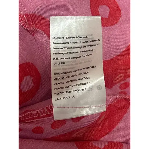 Farm Rio Octocool Pink Sleeveless V Neck Abstract Print Maxi Wrap Dress Size M