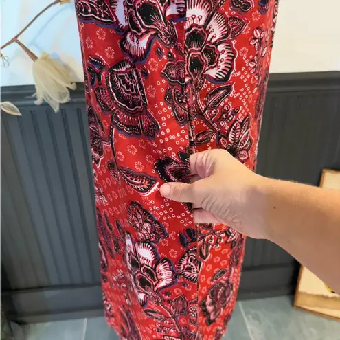 Garnet Hill 100% Linen Floral Paisley Raw Hem Dress ~ Size 8 π§‘π