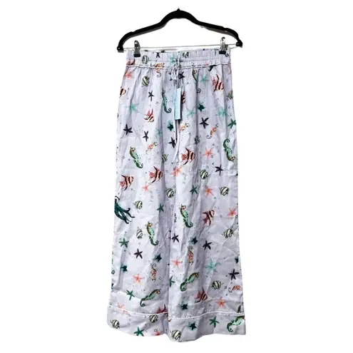 Hill House NWT Skylar Linen Pans Sea Creatures Blue Sz M