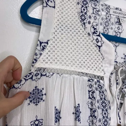 Heartloom Abri Lace Up Tank Top in Mykonos Print