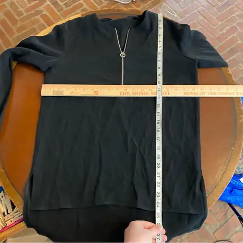 Stella McCartney Black Crepe Arlesa Zipper Top Blouse size 38 quiet luxury basic