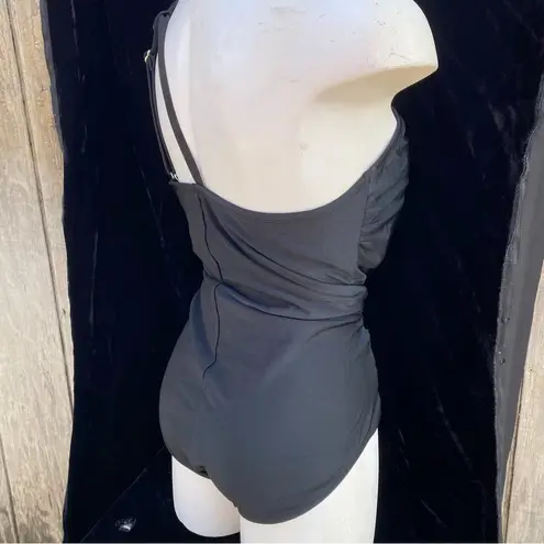 Kona Sol Women's Tummy Control One Shoulder Ruched Full Coverage Swimsuit Size L