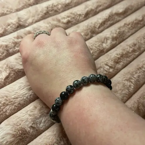 Tibetan monk head gem unisex bracelet Black