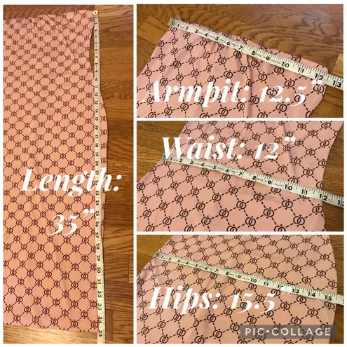 bodycon tube midi dress fancy print blush size S Pink