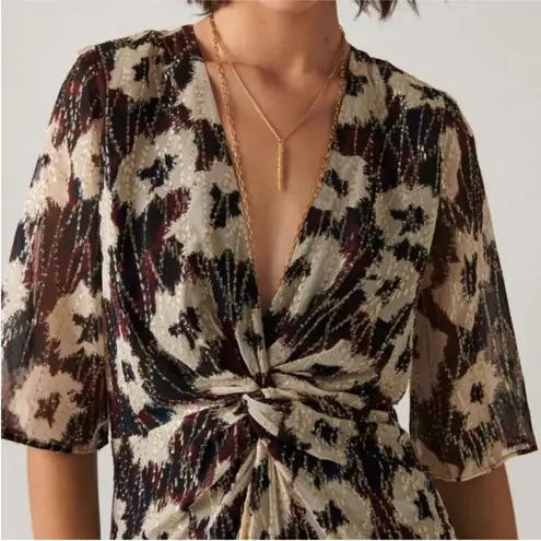 Ba&sh Lady Metallic Lurex Midi Dress