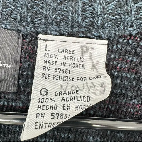 Expressions Vintage Argyle Longline Cardigan Navy Grey Eclectic Grandpacore L Blue Size L