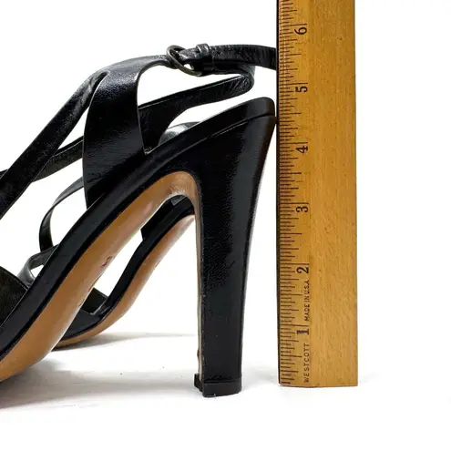 Moschino black leather peep toe heels, made in Italy, size 40