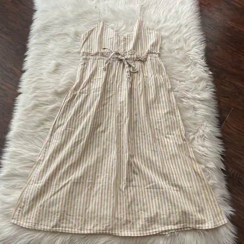 Line and Dot Ryline Paperbag Waist Striped Midi Dress