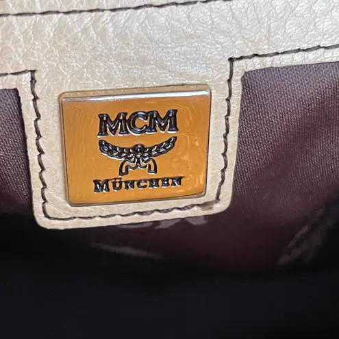 MCM Ivory Leather Shoulder Bag - Preowned