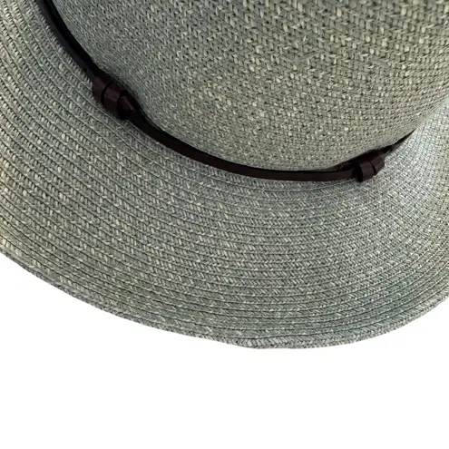 Travaux En Cours Straw Fedora Hat in Sage Size 56 Green