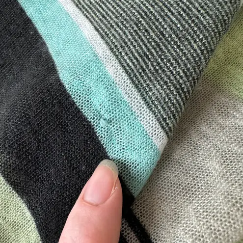 Multiples Womens Multicolor Striped Crochet Trim Tunic Sz 1X | Coastal Beachy