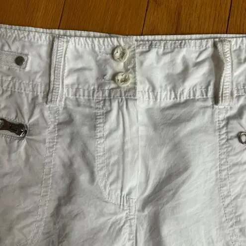 Vintage Y2K French White Cargo Mini Skirt Size 4