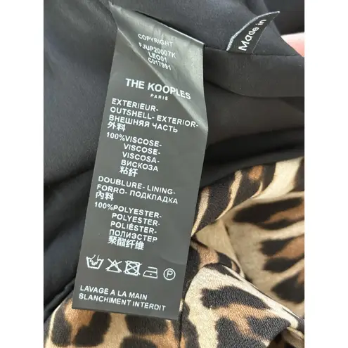 The Kooples NWT Leopard Print Sateen Mini Skirt Sz 1 Small Brown Faux Wrap $198 - Image 6