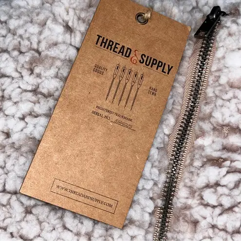 NEW Thread & Supply Smoke Rose Silver Fuzzy Sherpa Quarter Zip Pullover size XS Gray - Image 5