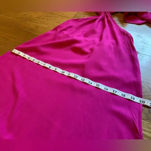 backless tiered maxi beach dress in fuchsia size S/M