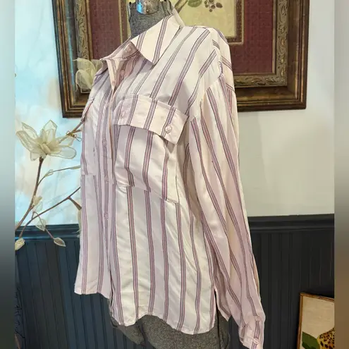 ASOS NWT  White Label Cropped Boxy Button Up Striped Blouse ~ Size 6 🍄 thumbnail 2