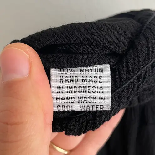 Cleobella New gauzy wide leg pants slit smocked elastic waist pull on boho XS