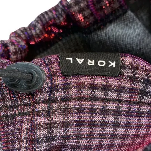 Koral | NWOT | Small | Mantra Impression Holographic Shiny Pink Plaid Hoodie