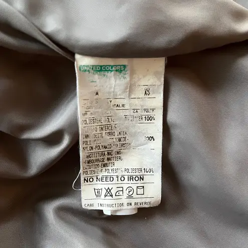 United Colors Of Benetton Hooded Puffer Jacket Womens Gray Zip/Snap Pockets, XS