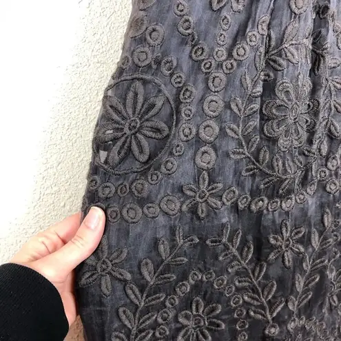 Gerard Darel Paris Brown Silk Lace Skater Dress Womens 12 Short Sleeve Formal