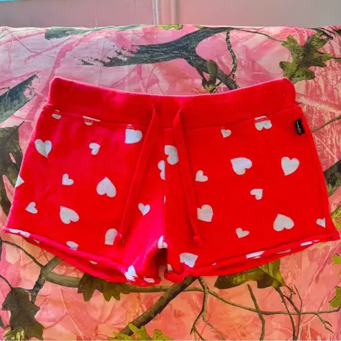 t2 love y2k pink heart print pattern mini lounge pajama shorts