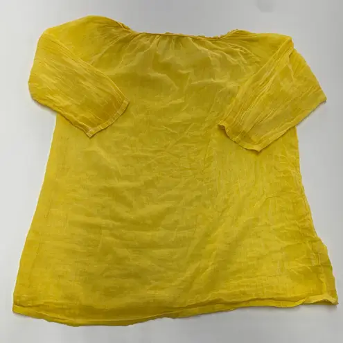 Sophia BY VIX Cover Up Womens Medium Yellow Voile Cotton Gauze Tunic Swim Beach