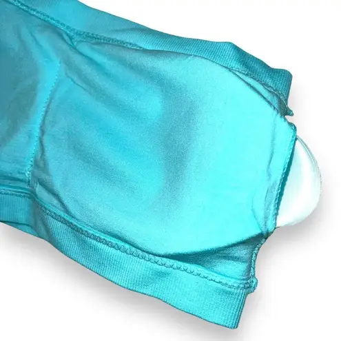 Boutique Womens Bandeau Strapless Bra Removeable Padding Stretchy Teal Blue XXL