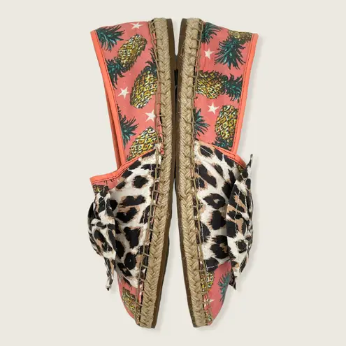 Circus by Sam Edelman Circus Sam Edelman Lilian Pineapple Leopard Bow Espadrille Canvas Fabric Flat 9