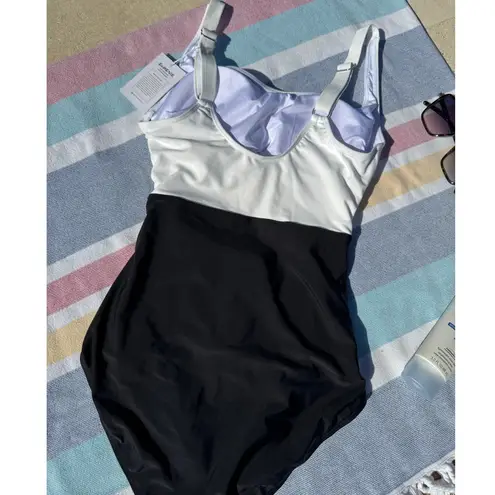 NWT, Eomenie, One Piece Bathing Suit, Black and White, Size S