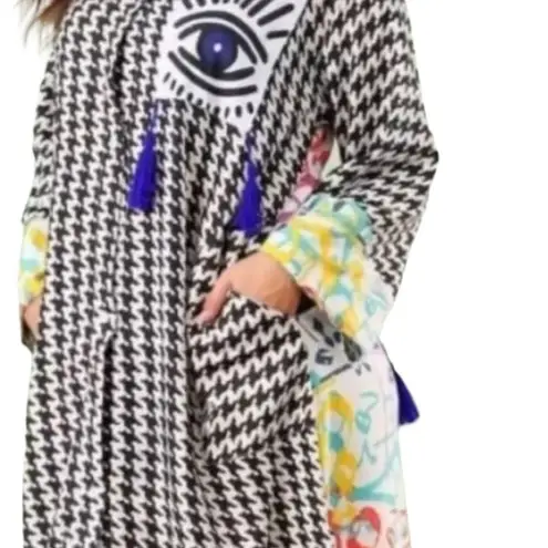 Evil Eye Black & White Gingham Plaid Long Shirt Dress Size undefined