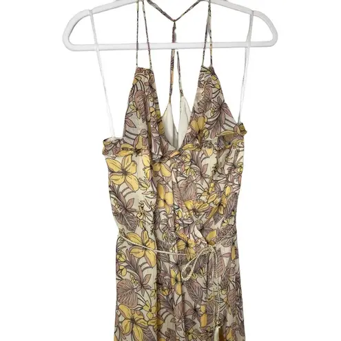 The Jetset Diaries Frangapani Maxi Dress Size Medium Yellow Floral Print New