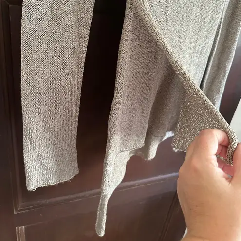 BALL OF COTTON | Handloomed Drapey Knit Asymmetrical Hem Lagenlook Sweater | XS Tan