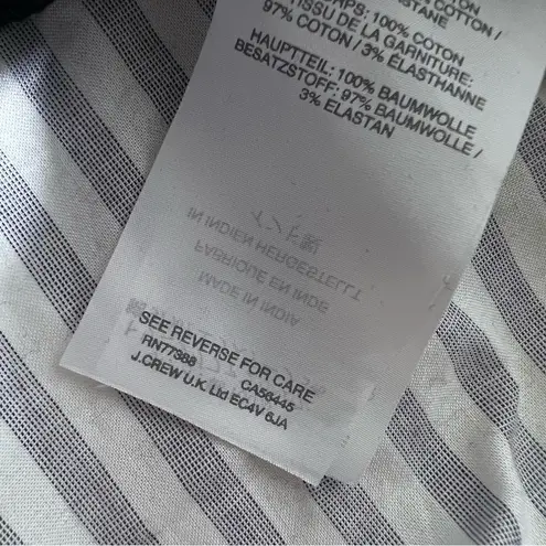 J.Crew  Navy Jersey Crew Neck Sweater with Stripe Cotton Button Down Back