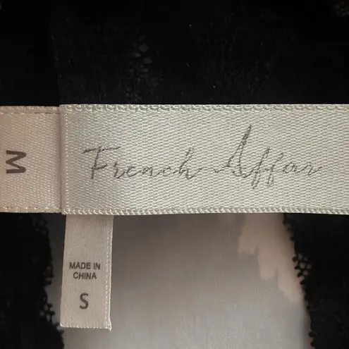 French affair Black Crochet Bralette SZ M Lace Racerback