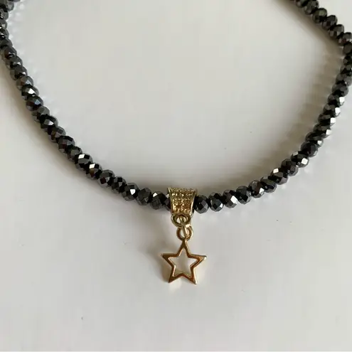 Ettika x Revolve Dark Beaded & Gold Star Charm Short Necklace