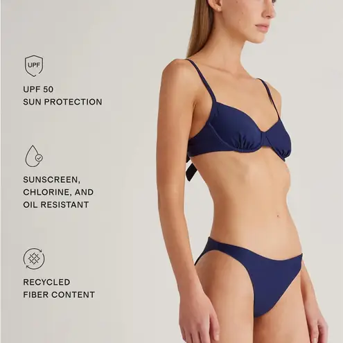 Quince NWT Navy Blue Italian Low-Rise Bikini Bottom Sz S 💙