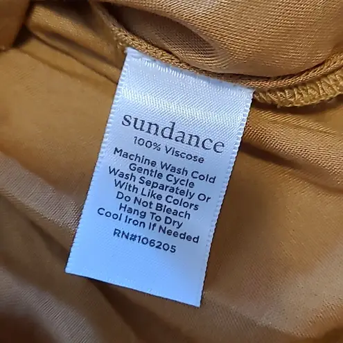 Sundance  MUSTARD RUFFLE ACCENT BUTTON FRONT LONG LINE HI LOW TUNIC BLOUSE S NWT