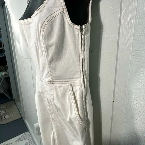 ASOS  Design Denim Fitted White Pantsuit Size 4 EUC - Image 5