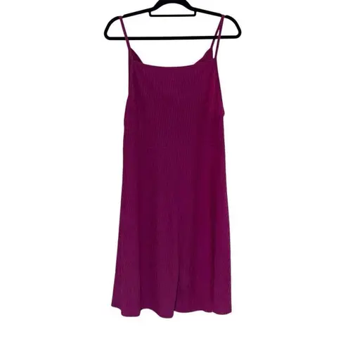 SheIn  Curve 2XL Hot Pink Textured Knot Front Slip Mini Dress Sexy Summer Vacay