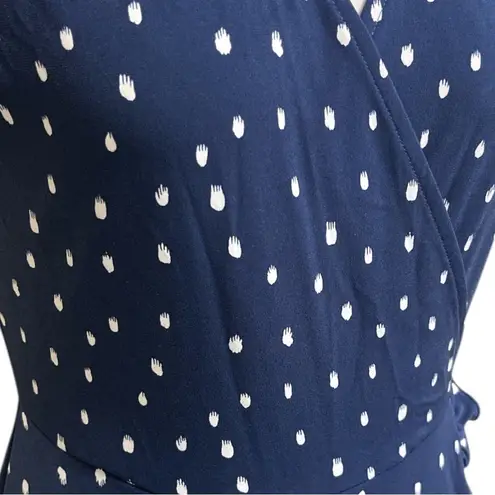 NWT Gilli Blue and White Ruffled Wrap Mini Dress Sample Size S