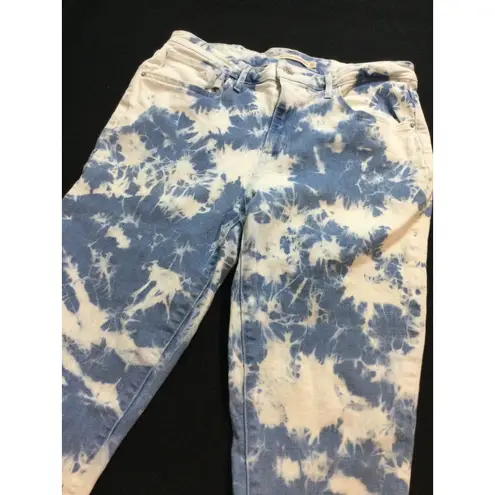 Levis F121 High Rise Ankle Skinny Jeans Women's Size 33 Blue White Bleach TieDye