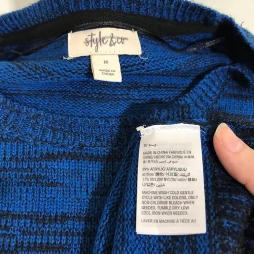 Style & Co NWOT  Cobalt Blue Black Marled Sweater