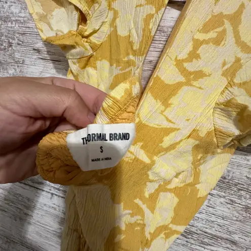 The Normal Brand Ezra Crepe Cinch Dress. Size Small Yellow