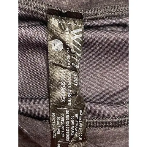 WITH Women’s Colorblock Athletic Leggings Gray Black Yellow Stripe Size Large