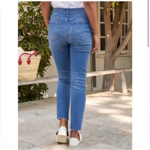 Frank & Eileen Cork Everyday Straight Leg Jeans Raw Hem in Antique Blue Size 25